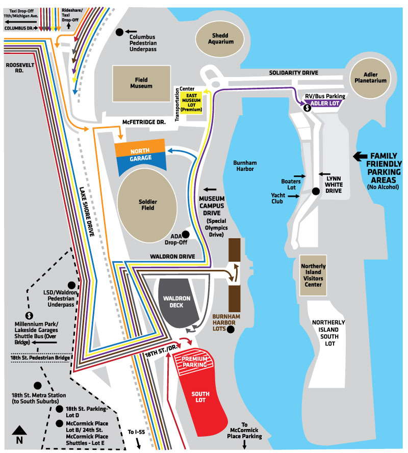 bears gameday parking map